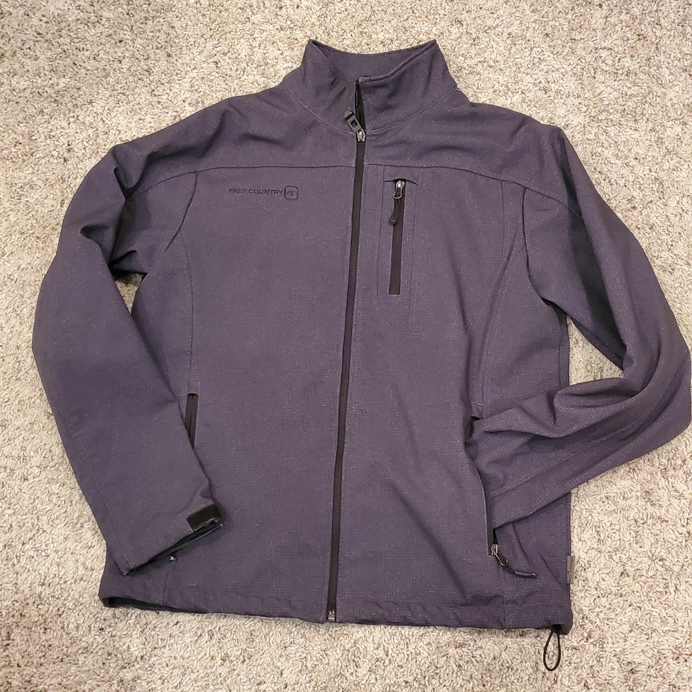 Men's Jacket. FreeCountry Gray and Black.